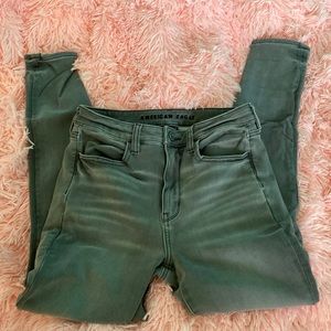 American Eagle Grey Super High Rise Jeggings
